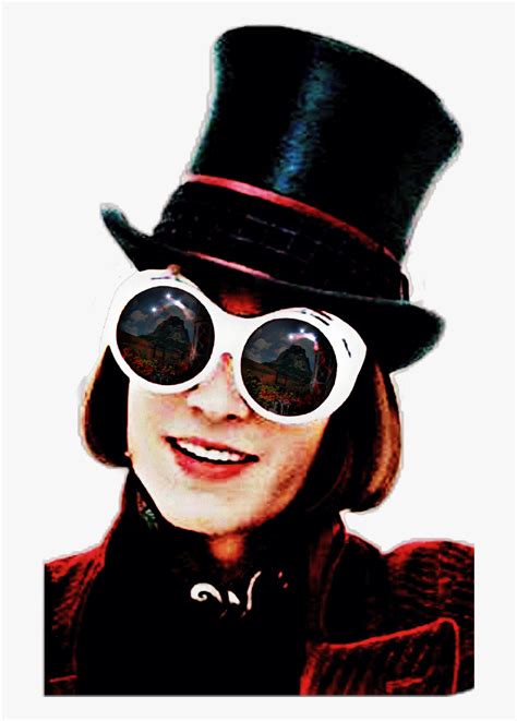 willy wonka wearing glasses